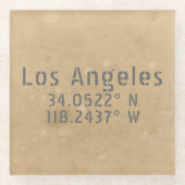 Los Angeles Map Coordinates Glazen Onderzetter (Voorkant)
