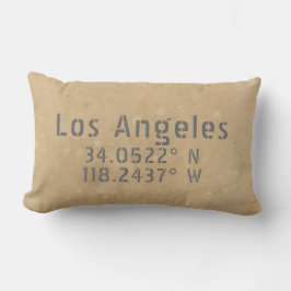 Los Angeles Map Coordinates Lumbar Sierkussen Kussen