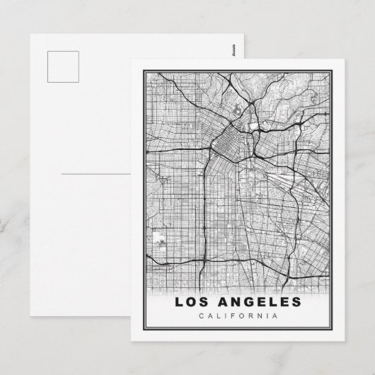 Los Angeles Map Feestdagenkaart (Voorkant / Achterkant)