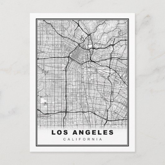 Los Angeles Map Feestdagenkaart (Voorkant)