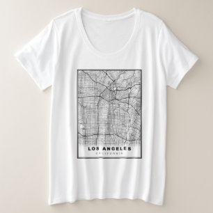 Los Angeles Map Grote Maat T-shirt