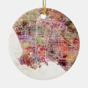 Los Angeles map Keramisch Ornament