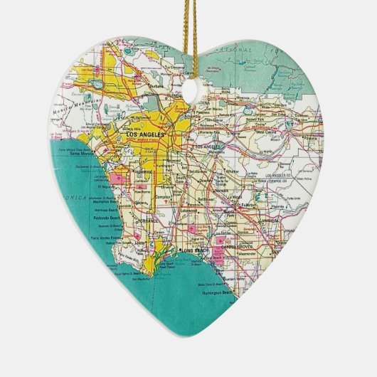 Los Angeles Map Keramisch Ornament (Rechts)