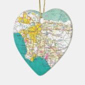 Los Angeles Map Keramisch Ornament (Links)