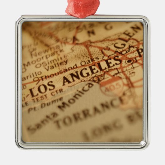 LOS ANGELES  Map Metalen Ornament (Voorkant)