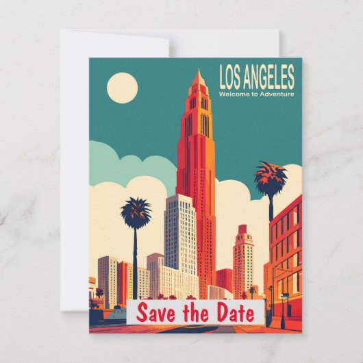 Los Angeles Moonlight Palms Uitnodiging (Voorkant)
