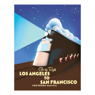 Los Angeles naar het poster van San Francisco Rail