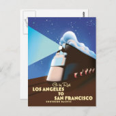 Los Angeles naar het poster van San Francisco Rail Briefkaart (Voorkant / Achterkant)