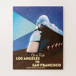 Los Angeles naar het poster van San Francisco Rail Legpuzzel