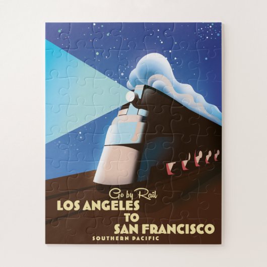 Los Angeles naar het poster van San Francisco Rail Legpuzzel (Verticaal)