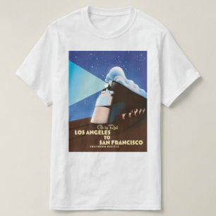Los Angeles naar het poster van San Francisco Rail T-shirt