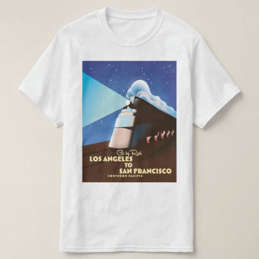 Los Angeles naar het poster van San Francisco Rail T-shirt (Design voorkant)