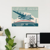 Los Angeles naar New York door Air Poster (Thuiskantoor)