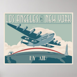 Los Angeles naar New York door Air Poster
