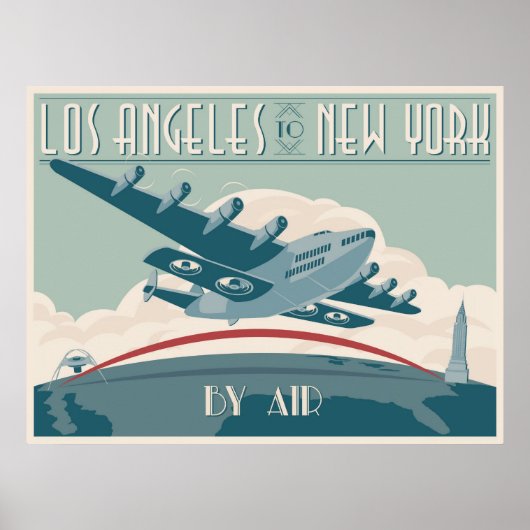Los Angeles naar New York door Air Poster (Voorkant)