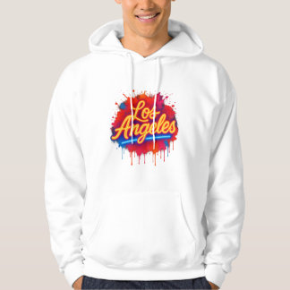 Los Angeles Neon Street Art Splash Hoodie