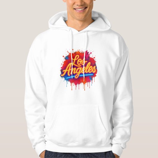 Los Angeles Neon Street Art Splash Hoodie (Voorkant)