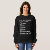 Los Angeles New York Londen Parijs Sweatshirt (Voorkant volledig)