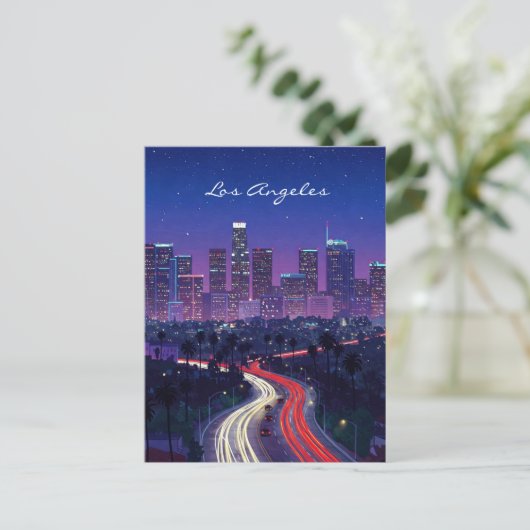 Los Angeles Night briefkaart (Staand voorkant)