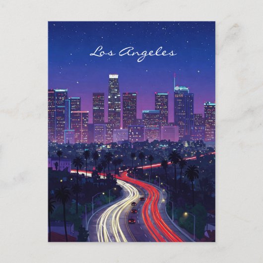 Los Angeles Night briefkaart (Voorkant)