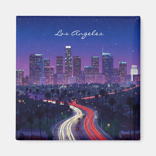 Los Angeles Night briefkaart Magneet (Voorkant)