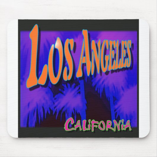 "Los Angeles Night Palms" Mousepad Muismat (Voorkant)