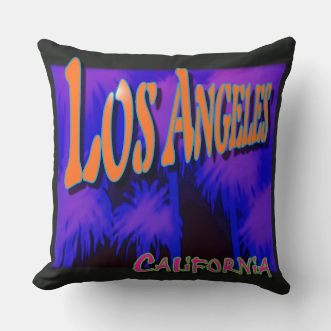 "Los Angeles Night Palms" Pillow Kussen (Voorkant)