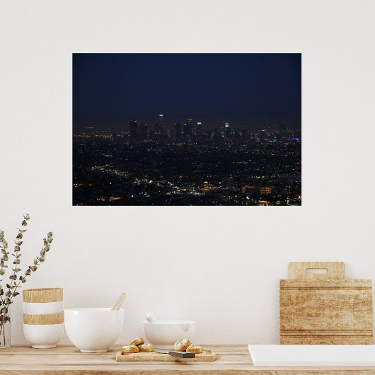 Los Angeles Night Skyline Poster (Keuken)