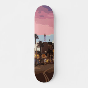 Los Angeles op de Nacht paarse club Persoonlijk Skateboard