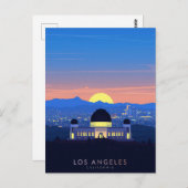 Los Angeles Palm Tree Sunset Graphic Briefkaart (Voorkant / Achterkant)
