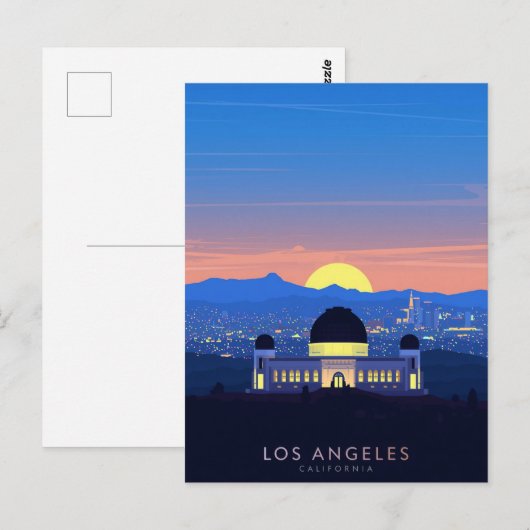 Los Angeles Palm Tree Sunset Graphic Briefkaart (Voorkant / Achterkant)