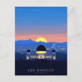 Los Angeles Palm Tree Sunset Graphic Briefkaart (Voorkant)