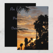 Los Angeles Palm Tree Sunset Uitnodigingen (Voorkant / Achterkant)
