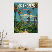 Los Angeles Palm Tree Vintage reizen Poster (Keuken)