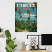 Los Angeles Palm Tree Vintage reizen Poster (Thuiskantoor)