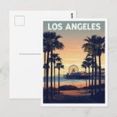 Los Angeles Palm Trees and Santa Monica Pier Briefkaart (Voorkant / Achterkant)