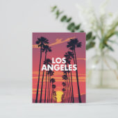 Los Angeles Palmboom Zonsondergang Grafisch Briefkaart (Staand voorkant)