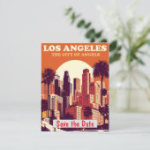 Los Angeles Palms Retro Uitnodiging (Staand voorkant)