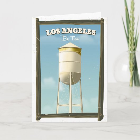 Los Angeles Per trein poster Feestdagen Kaart (Voorkant)