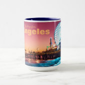 Los Angeles Pink & Blue Sunset Santa Monica Pier Mok (Midden)