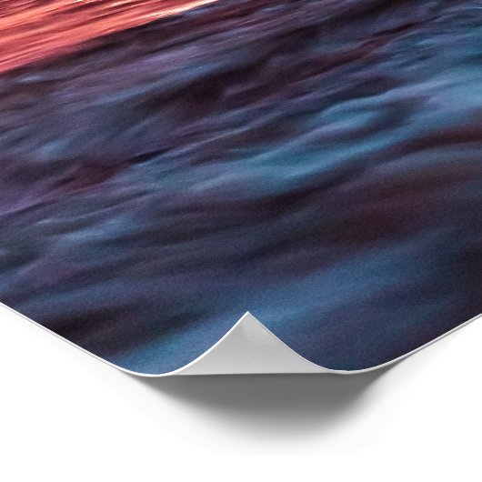 Los Angeles Pink & Blue Sunset Santa Monica Pier Poster (Hoek)