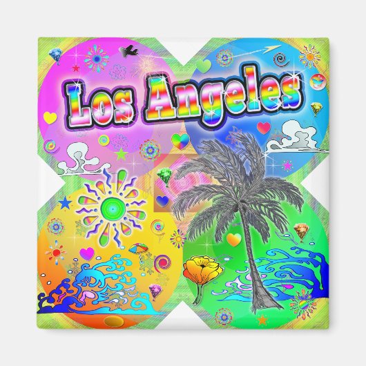 Los Angeles Quadro Seasons Magnet (Voorkant)