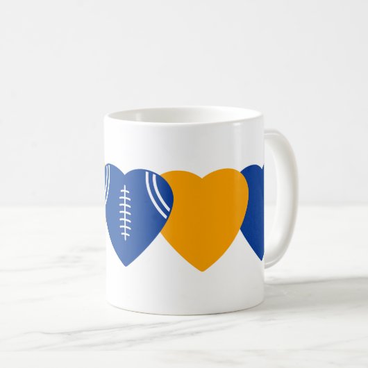 Los Angeles Rams Football Heart Design Koffiemok (Voorkant rechts)
