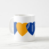 Los Angeles Rams Football Heart Design Koffiemok (Voorkant links)