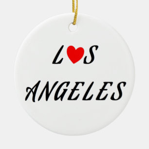 Los Angeles Red Keramisch Ornament
