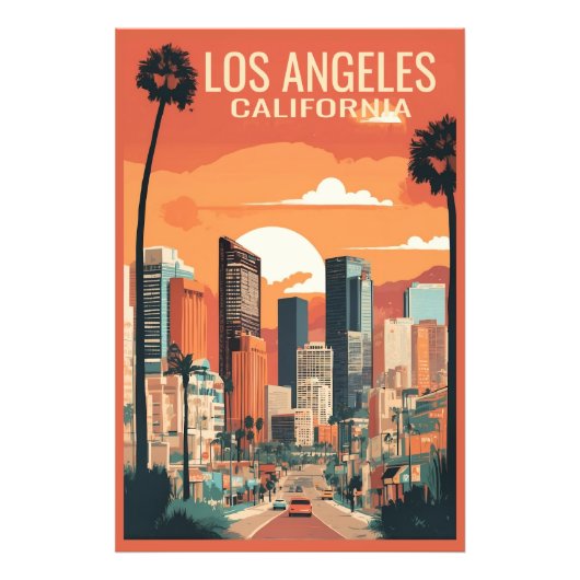 Los Angeles reisillustratie, Foto Afdruk (Voorkant)