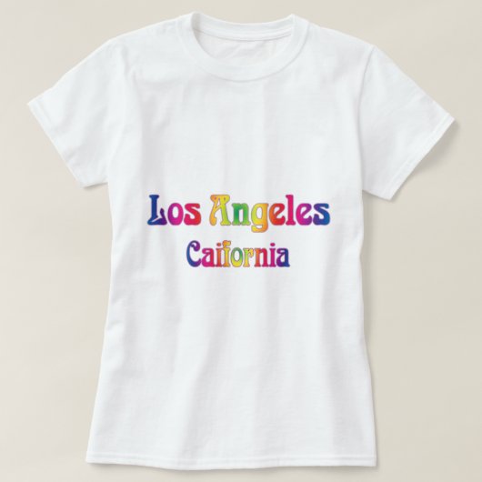 Los Angeles Retro Rainbow Logo T-shirt (Design voorkant)