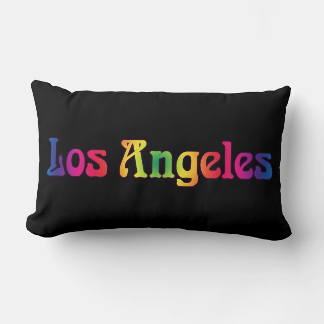 Los Angeles Retro Rainbow Pillow Kussen (Voorkant)
