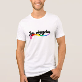 Los Angeles Retro Regenboog Script Verjaardag Tri-Blend Shirt
