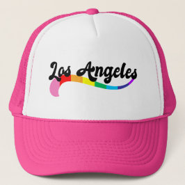 Los Angeles Retro Regenboog Script Verjaardag Trucker Pet